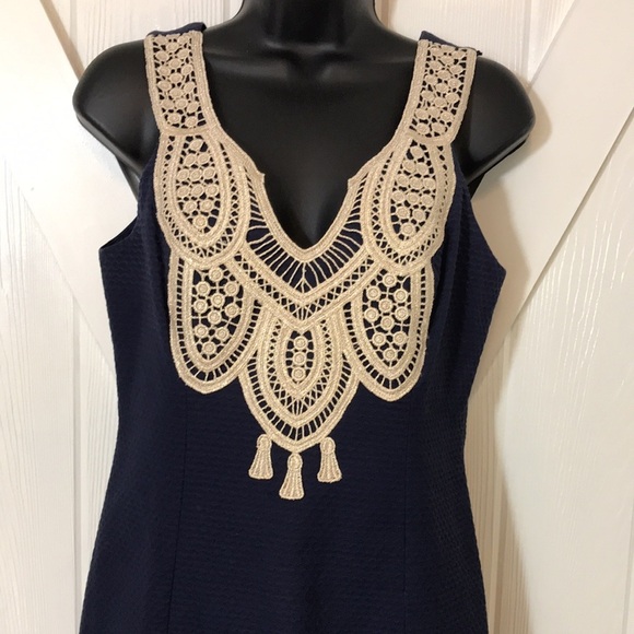 NWT Lilly Pulitzer Largo True Navy Embroidered Shify Dress - Picture 2 of 13